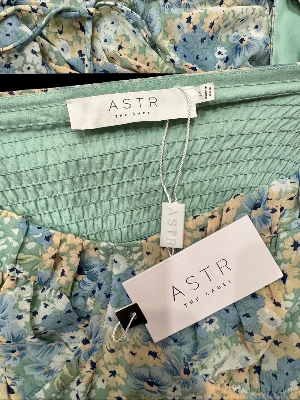 Astr Blue Floral Maxi Dress with Puff Sleeves - Picture 4 of 4